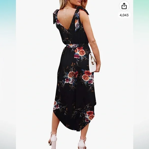NWT Black floral sleeveless jumpsuit - Picture 2 of 4